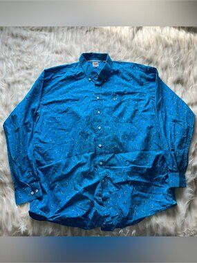 Cinch Western Shirt Men's XXL Light Blue Paisley